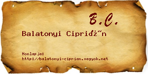 Balatonyi Ciprián névjegykártya